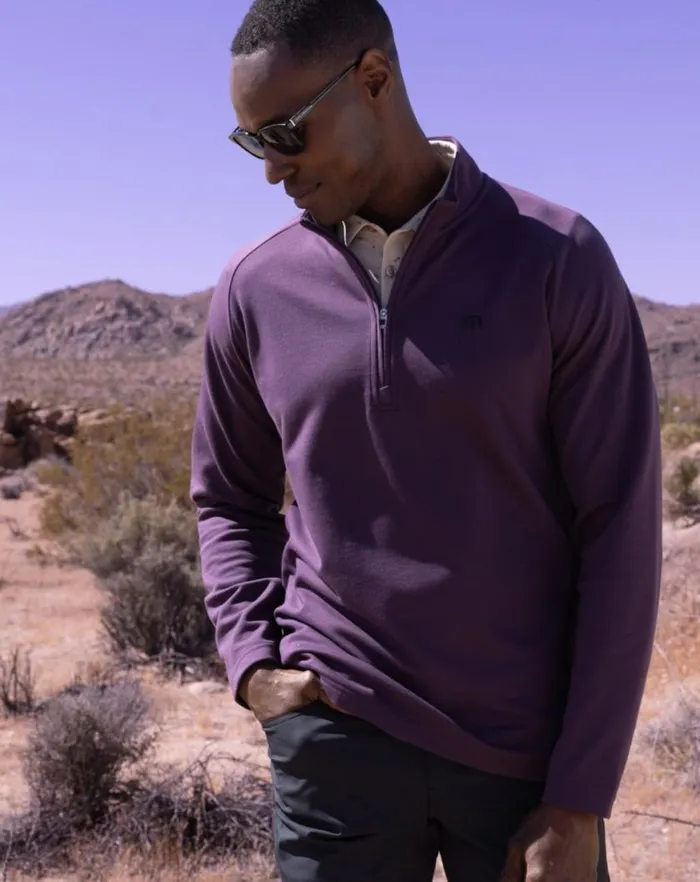 Men UPGRADED QUARTER ZIP Plum TravisMathew Quarter Zips