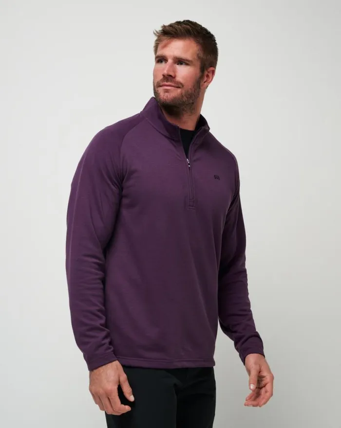 Men UPGRADED QUARTER ZIP Plum TravisMathew Quarter Zips