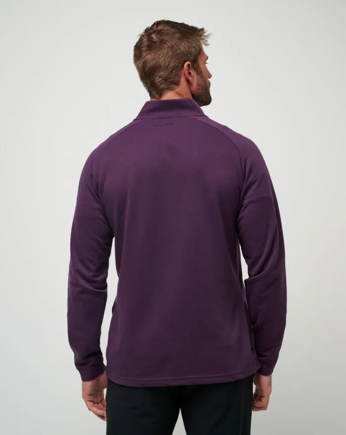 Men UPGRADED QUARTER ZIP Plum TravisMathew Quarter Zips