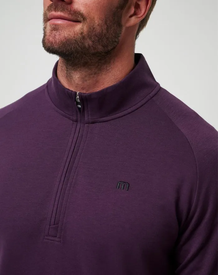 Men UPGRADED QUARTER ZIP Plum TravisMathew Quarter Zips