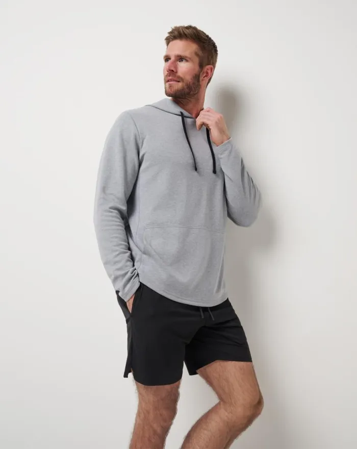 Men UPGRADED TECH HOODIE Heather Grey TravisMathew Hoodies and Sweatshirts