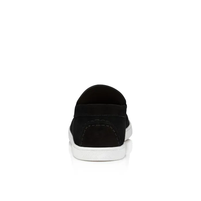 Men Varsiboat Boat Shoes 8211 Leather 8211 Black Black Christian Louboutin Loafers and Slipons
