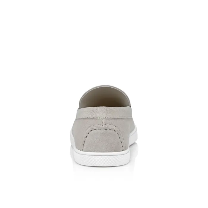 Men Varsiboat Boat Shoes 8211 Leather 8211 Goose Grey Christian Louboutin Loafers and Slipons