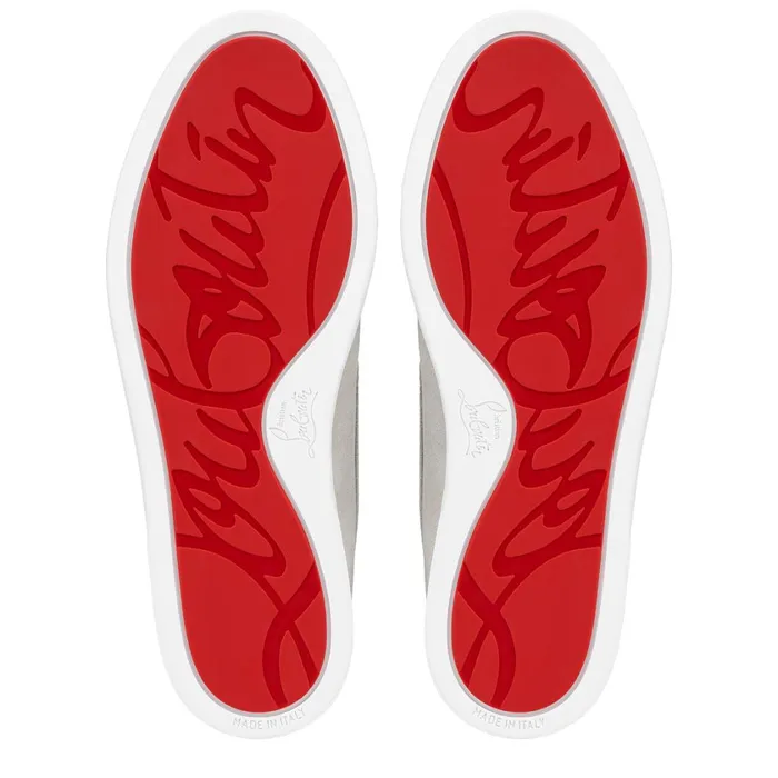 Men Varsiboat Boat Shoes 8211 Leather 8211 Goose Grey Christian Louboutin Loafers and Slipons