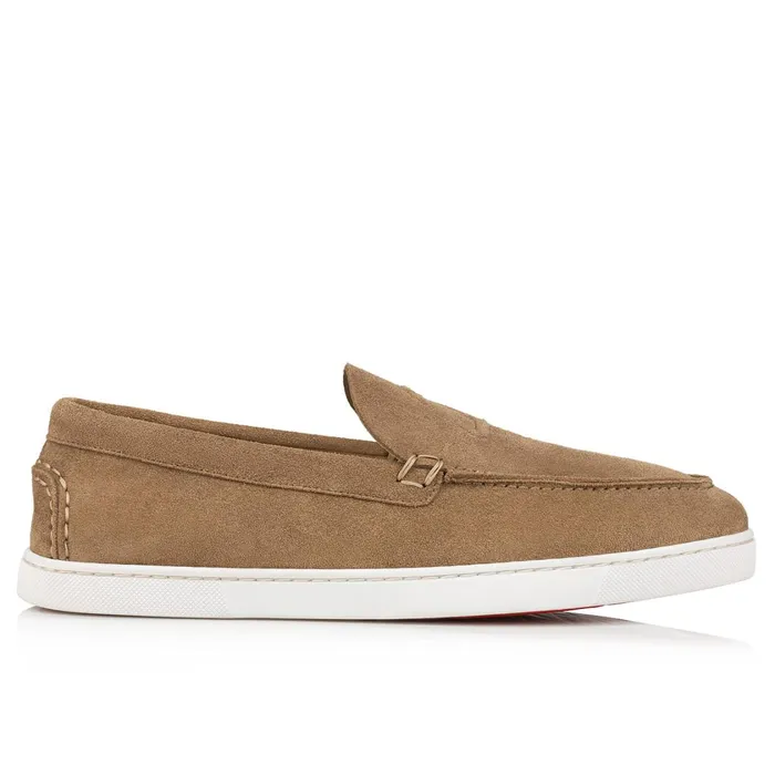 Men Varsiboat Boat Shoes 8211 Leather 8211 Roca Brown Christian Louboutin Low Top Sneakers