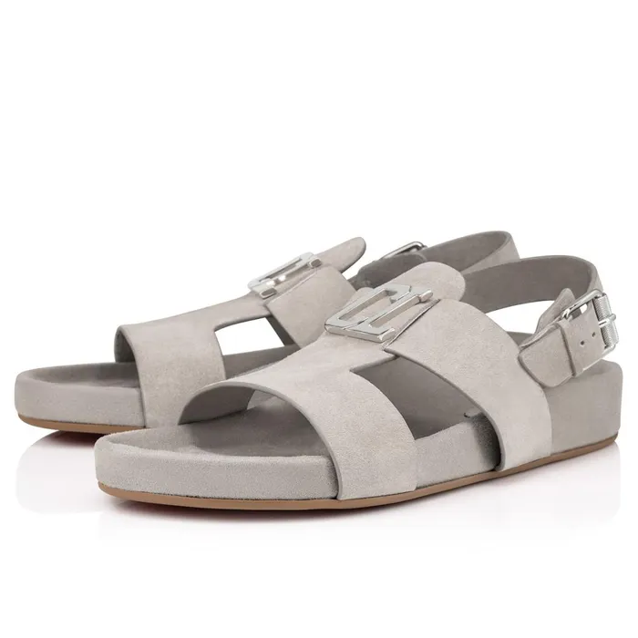 Men Varsibuckle Bizz Sandals 8211 Leather 8211 Goose Grey Christian Louboutin Sandals and Espadrilles Men Varsibuckle Bizz Sandals 8211 Leather 8211 Goose Grey Christian Louboutin Sandals and Espadrilles