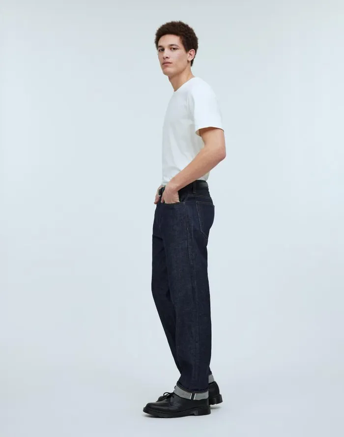 Men Vintage Relaxed Straight Jeans In Raw Selvedge Raw Selvedge Madewell Jeans