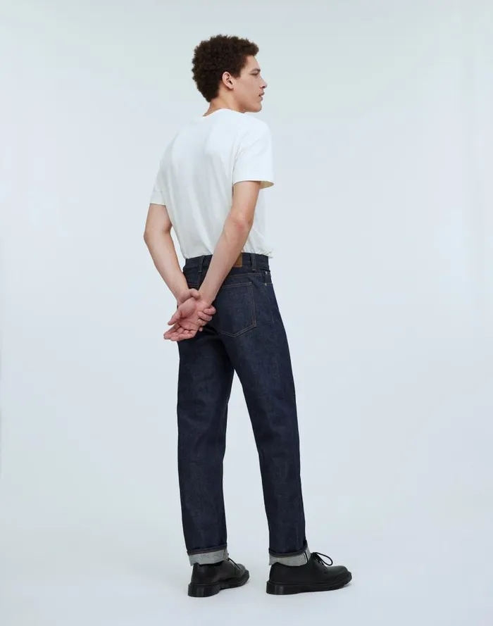 Men Vintage Relaxed Straight Jeans In Raw Selvedge Raw Selvedge Madewell Jeans