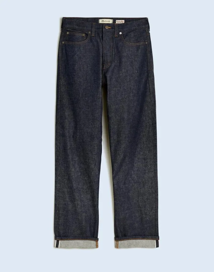 Men Vintage Relaxed Straight Jeans In Raw Selvedge Raw Selvedge Madewell Jeans