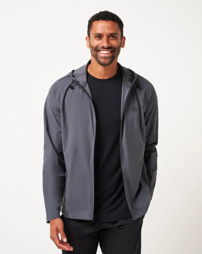 Men WALKING TOUR FULL ZIP Ebony TravisMathew Jackets