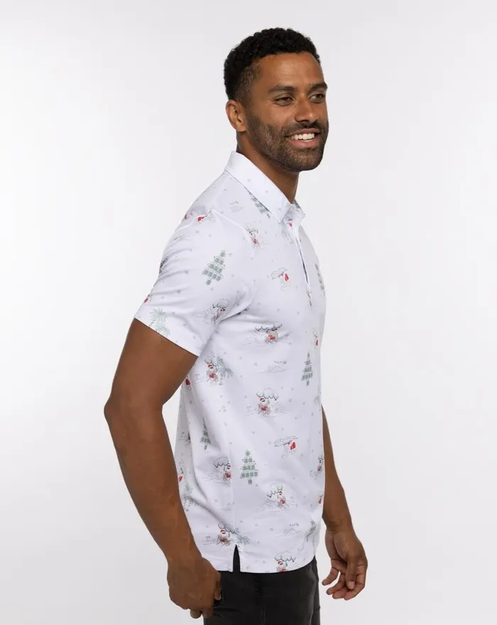 Men WEE BIT OF FUN POLO White TravisMathew Polos