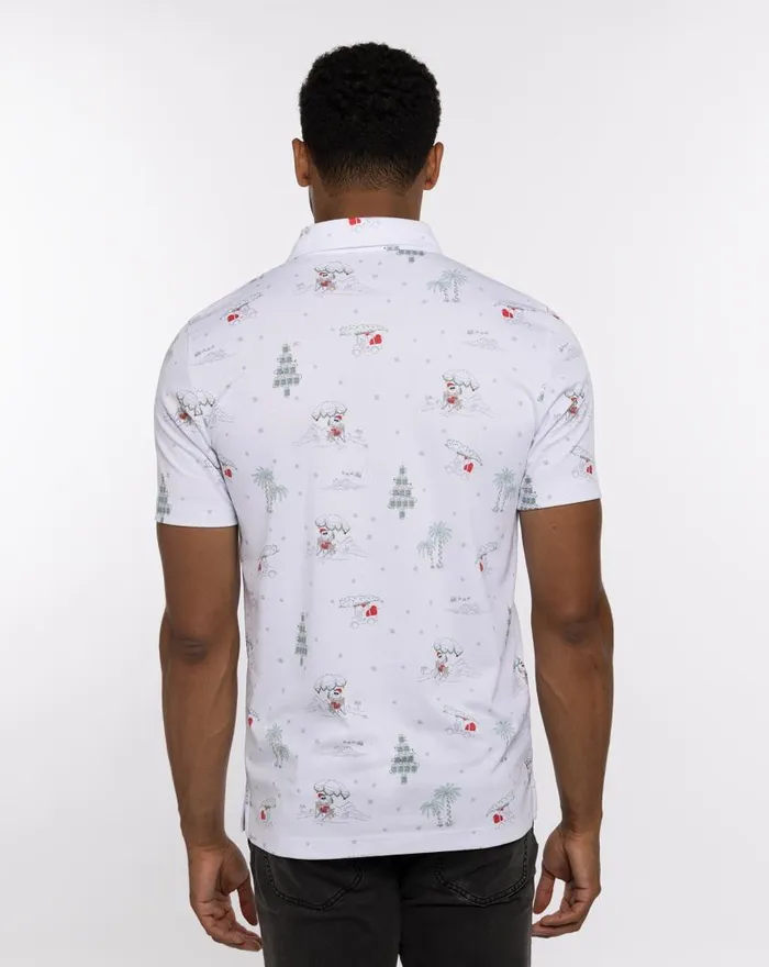 Men WEE BIT OF FUN POLO White TravisMathew Polos