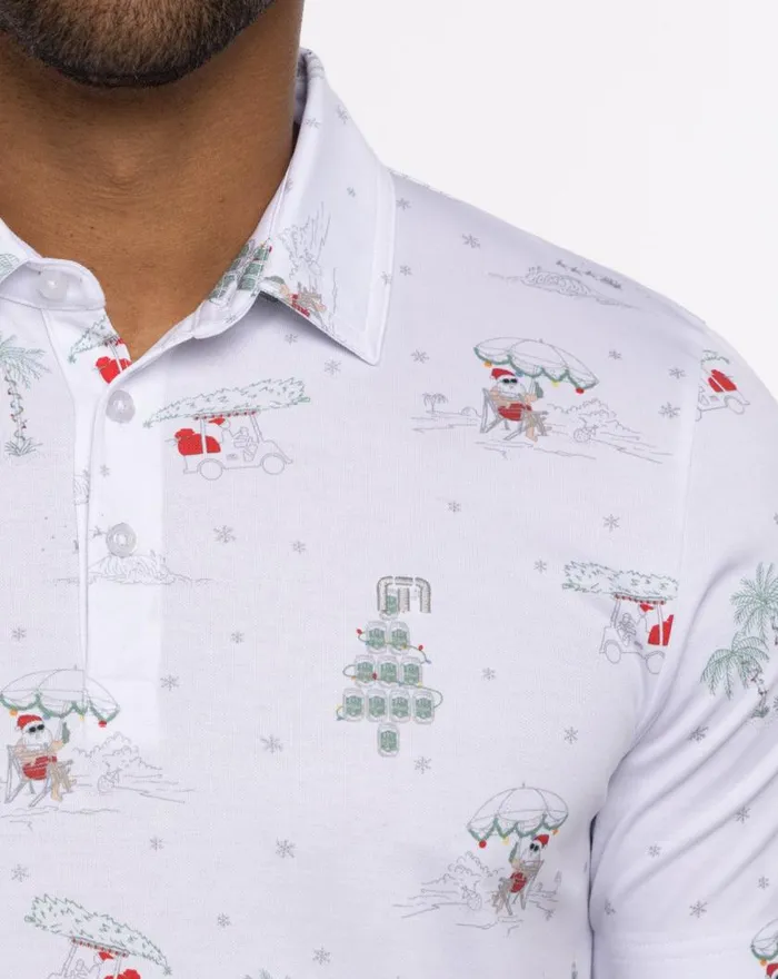 Men WEE BIT OF FUN POLO White TravisMathew Polos