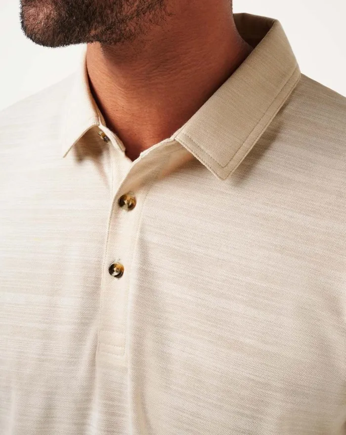 Men WEST END POLO Italian Sand TravisMathew Polos