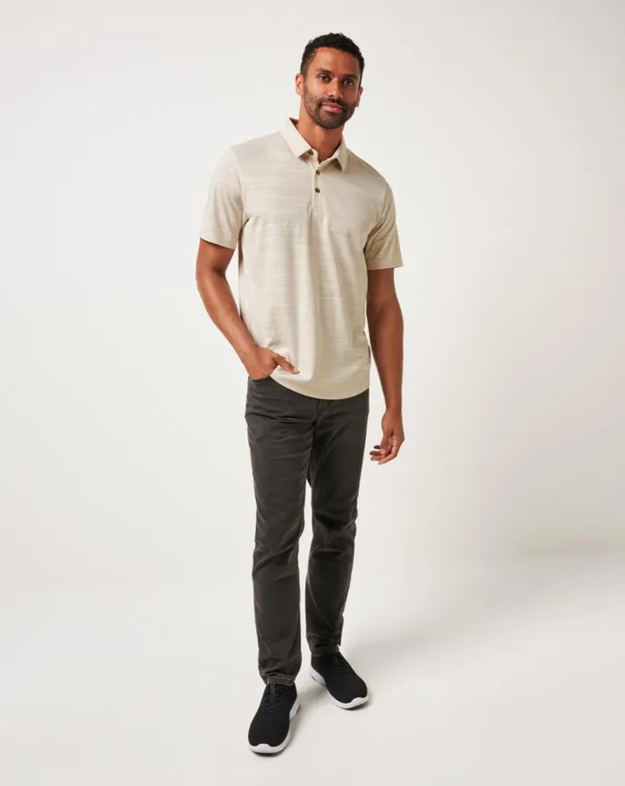 Men WEST END POLO Italian Sand TravisMathew Polos