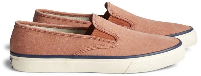 MenWomen Unisex Cloud Slip On Deck Sneaker Washed Red Sperry Sneakers
