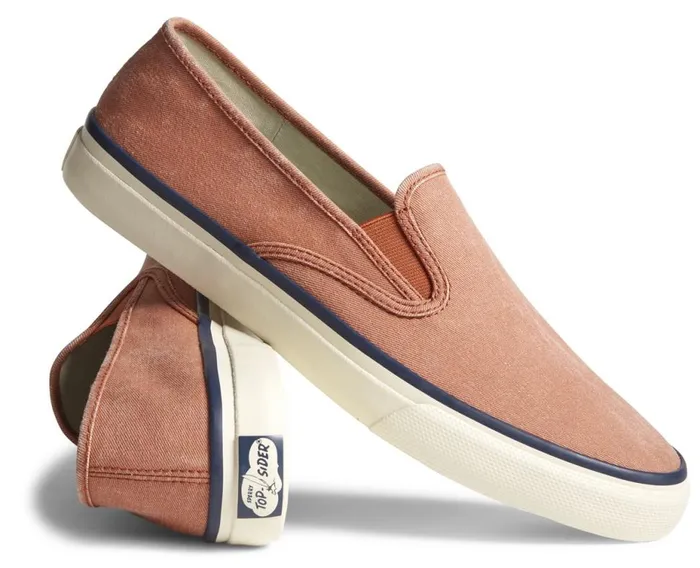 MenWomen Unisex Cloud Slip On Deck Sneaker Washed Red Sperry Sneakers