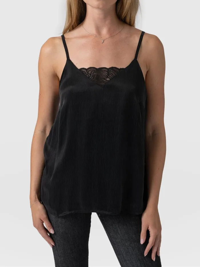 Mia Lace Cami 8211 Black Black Women Saint And Sofia TShirts and Tanks