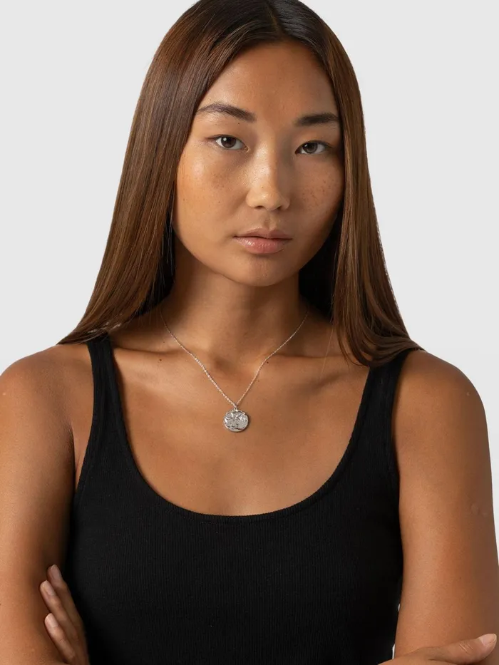 Molten Disc Charm Necklace 8211 Silver Silver Women Saint And Sofia Necklaces