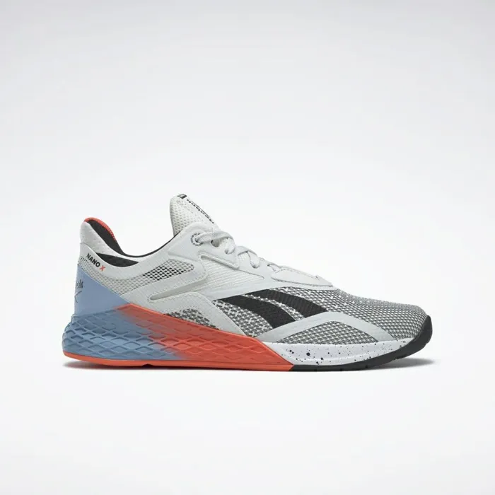 Nano Womens Reebok Nano X Training Shoes White Fluid Blue Vivid Orange