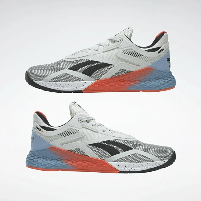 Nano Womens Reebok Nano X Training Shoes White Fluid Blue Vivid Orange