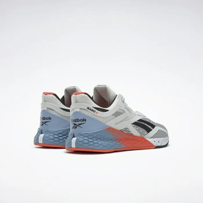 Nano Womens Reebok Nano X Training Shoes White Fluid Blue Vivid Orange
