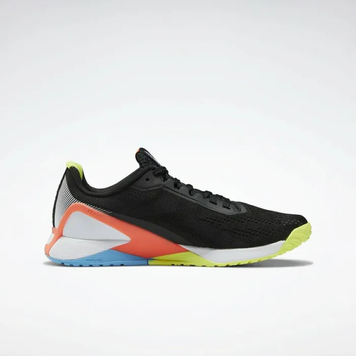 Nano Womens Reebok Nano X1 Training Shoes Black Orange Flare Radiant Aqua