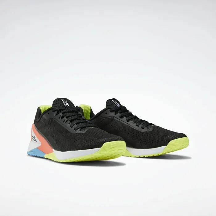 Nano Womens Reebok Nano X1 Training Shoes Black Orange Flare Radiant Aqua
