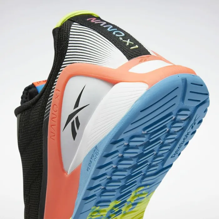 Nano Womens Reebok Nano X1 Training Shoes Black Orange Flare Radiant Aqua
