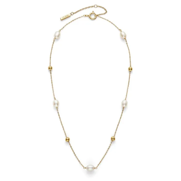 Necklaces Women Olivia Burton By The Sea Pearl Gold Plated Necklace