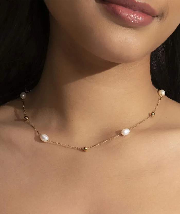 Necklaces Women Olivia Burton By The Sea Pearl Gold Plated Necklace