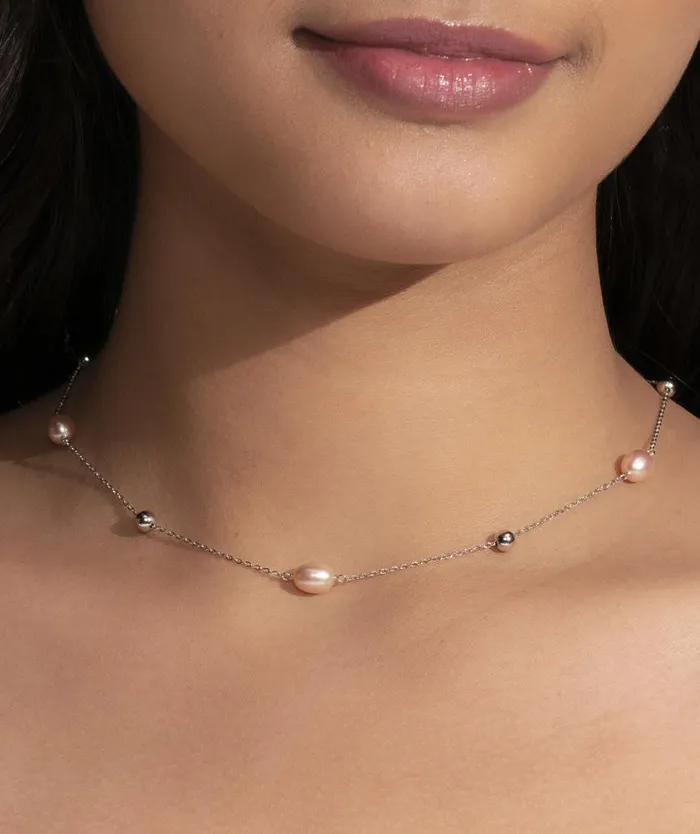 Necklaces Women Olivia Burton By The Sea Pearl Silver Tone Necklace