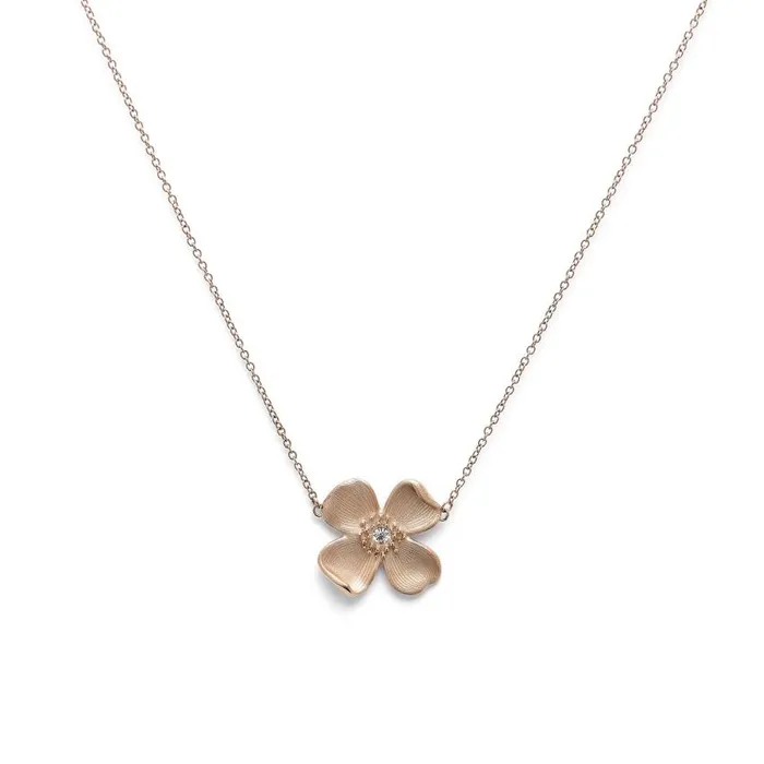 Necklaces Women Olivia Burton Dogwood Flower Carnation Gold Pendant Necklace