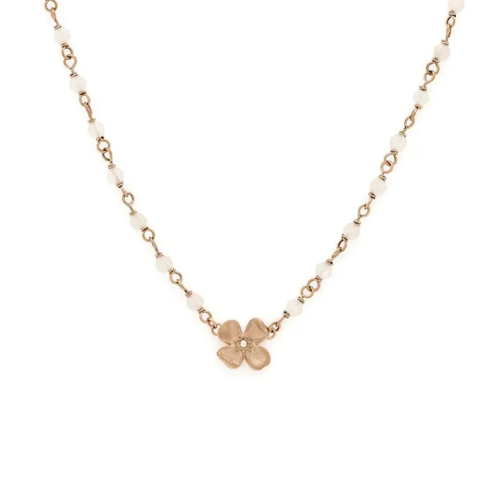 Necklaces Women Olivia Burton Dogwood Rose Gold Plated Beaded Charm Necklace