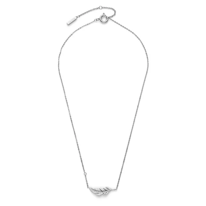 Necklaces Women Olivia Burton Feather Silver Tone Necklace