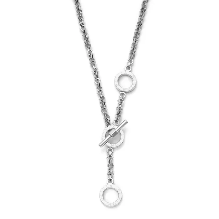 Necklaces Women Olivia Burton Honeycomb Toggle Silver Tone Necklace