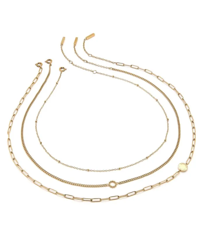 Necklaces Women Olivia Burton Illusion Gold Stacking Necklace Set
