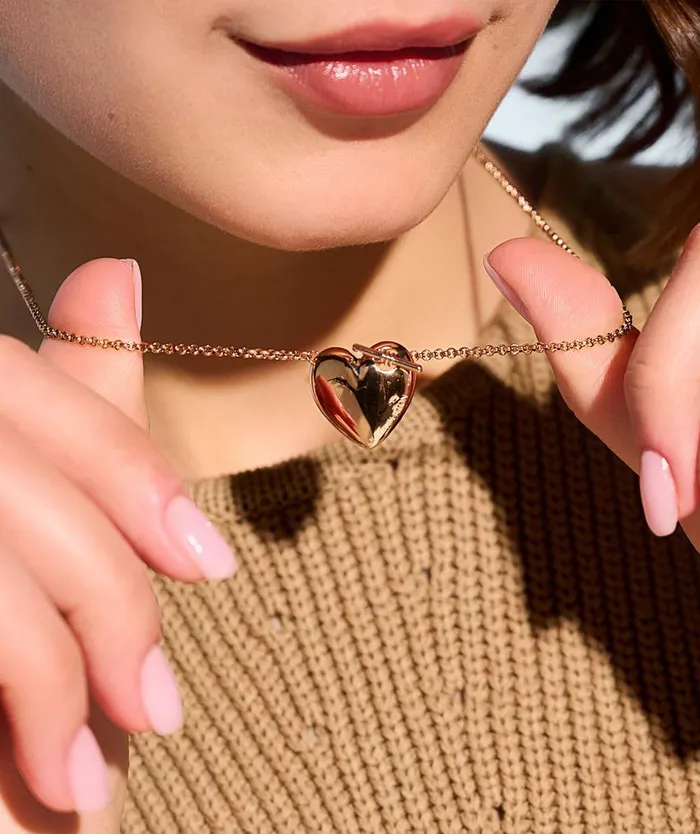Necklaces Women Olivia Burton Knot Heart Rose Gold Necklace