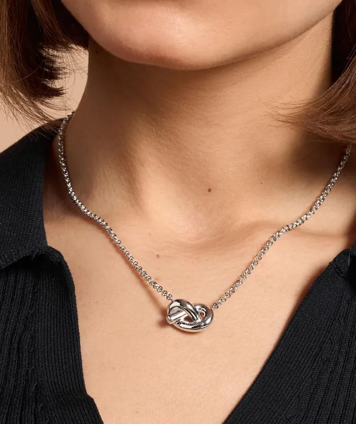 Necklaces Women Olivia Burton Lovers Knot Silver Tone Necklace