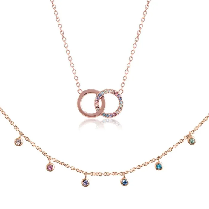 Necklaces Women Olivia Burton Rose Gold Choker and Interlink Necklace Gift Set