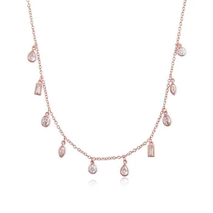 Necklaces Women Olivia Burton Rose Gold Crystal Charm Necklace