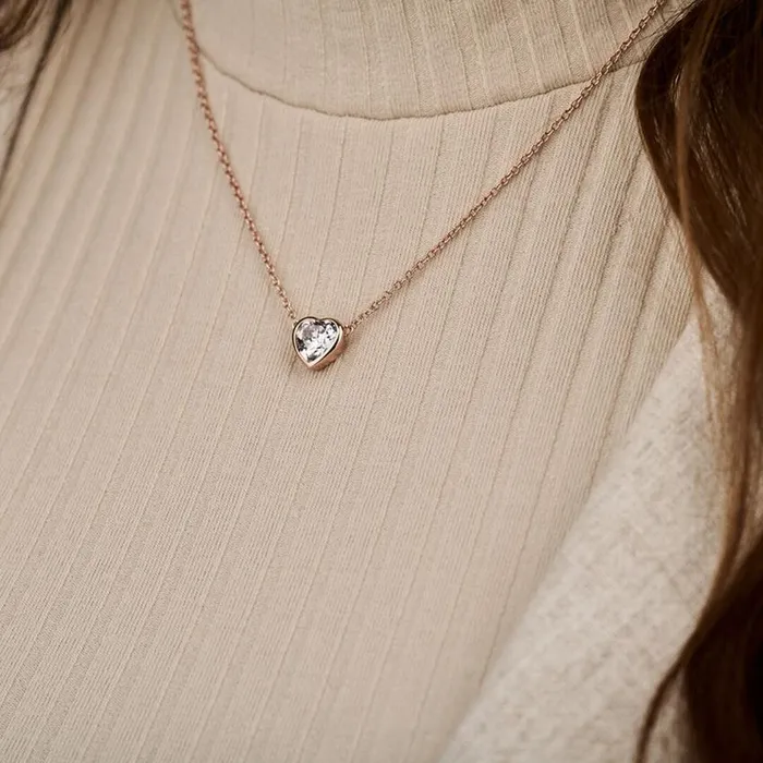 Necklaces Women Olivia Burton Rose Gold Heart Necklace