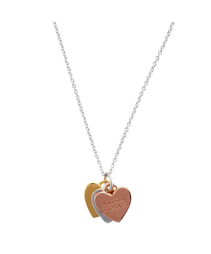 Necklaces Women Olivia Burton Tri Tone Heart Necklace