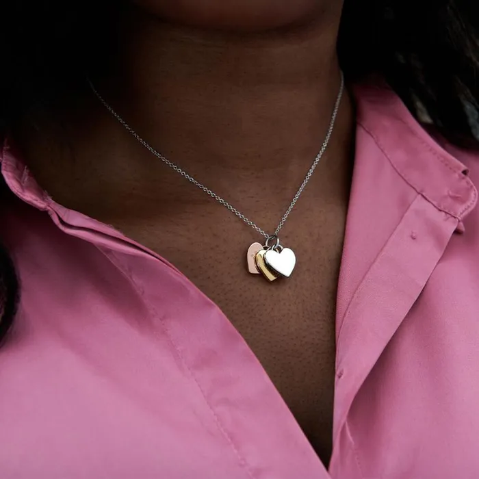Necklaces Women Olivia Burton Tri Tone Heart Necklace Necklaces Women Olivia Burton Tri Tone Heart Necklace