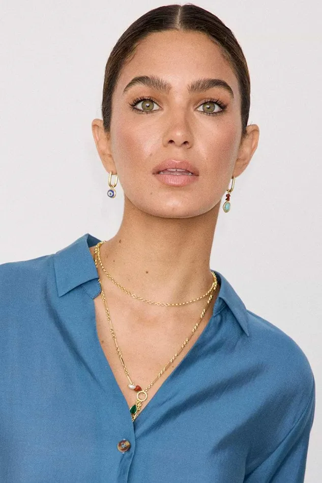 Never Fully Dressed Accessories Gold Plated Balearic Turquoise Eye Earring 8211 Women