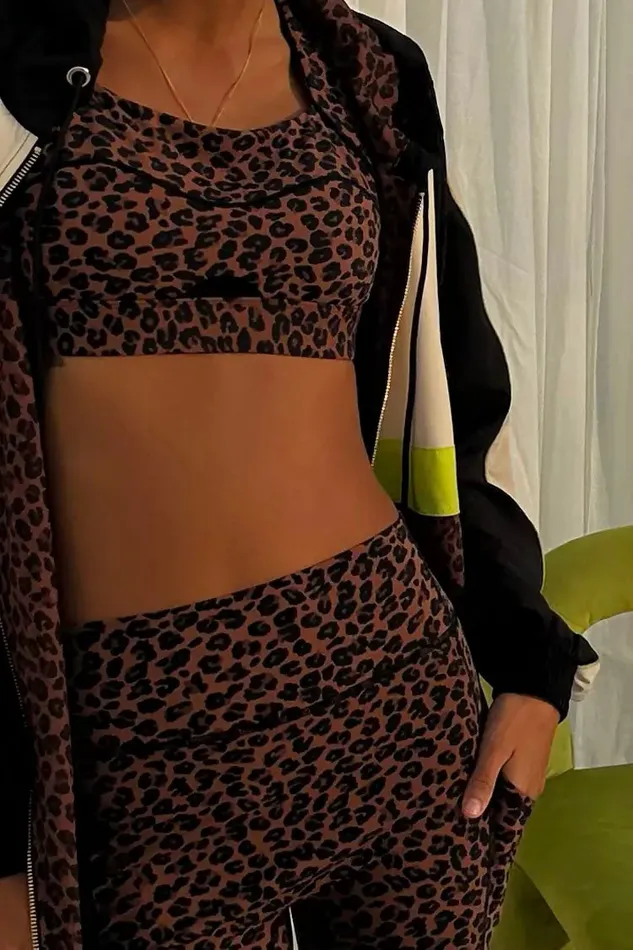 Never Fully Dressed Activewear Leopard Sports Bra 8211 Women