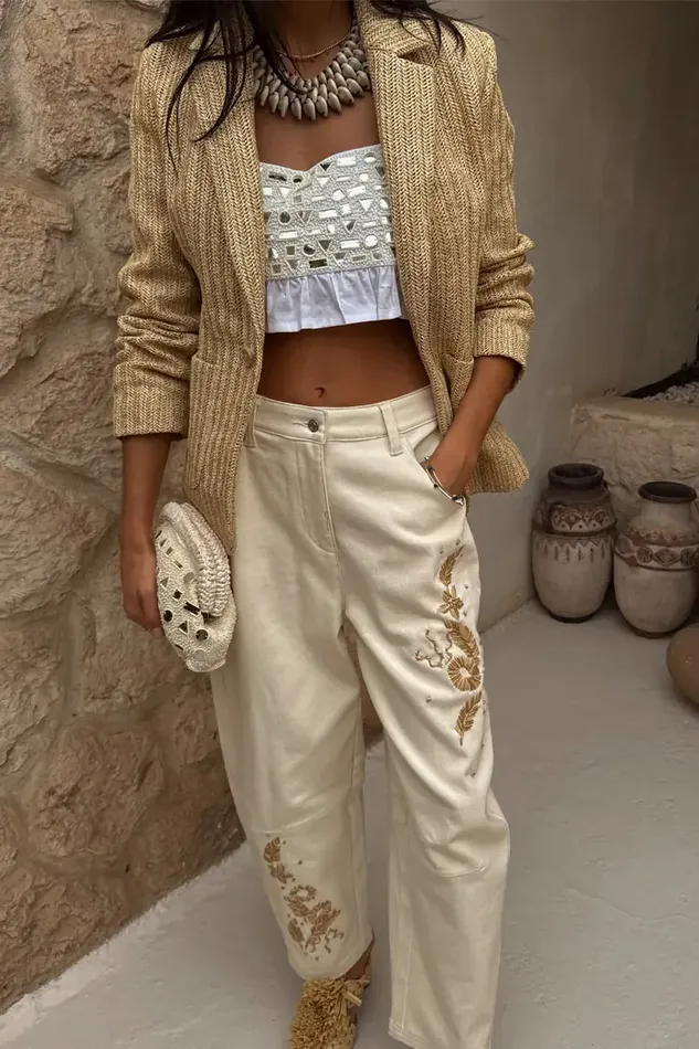 Never Fully Dressed Jackets and Coats Raffia Spencer Blazer 8211 Women
