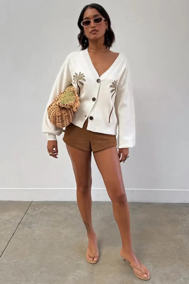 Never Fully Dressed Knitwear Embroidered Palm Boob Cardigan 8211 Women