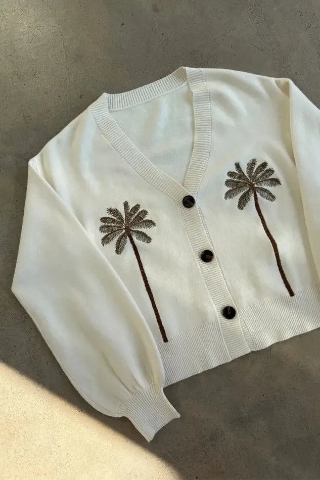 Never Fully Dressed Knitwear Embroidered Palm Boob Cardigan 8211 Women