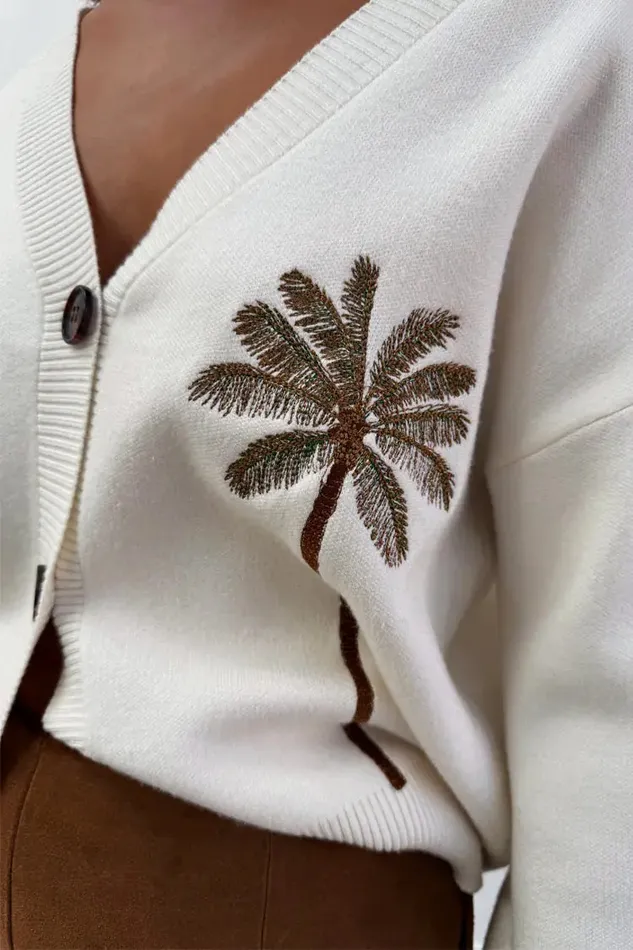 Never Fully Dressed Knitwear Embroidered Palm Boob Cardigan 8211 Women